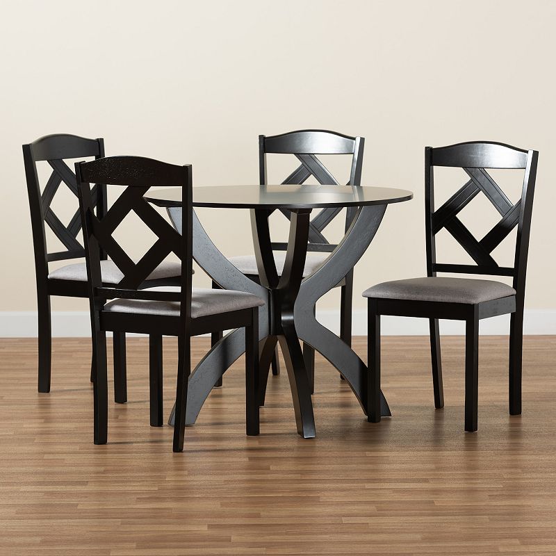 Baxton Studio Nesa Dining Table and Chair 5-piece Set