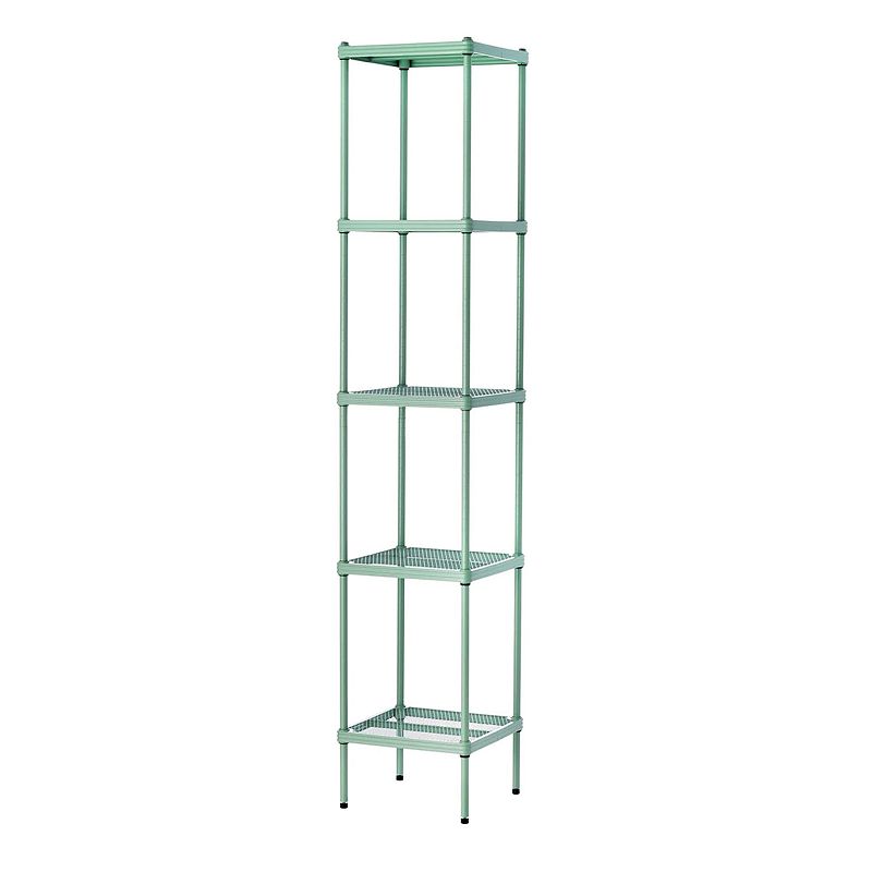 Design Ideas Meshworks 5 Tier Tower Metal Storage Shelving Unit Rack， Sage Green