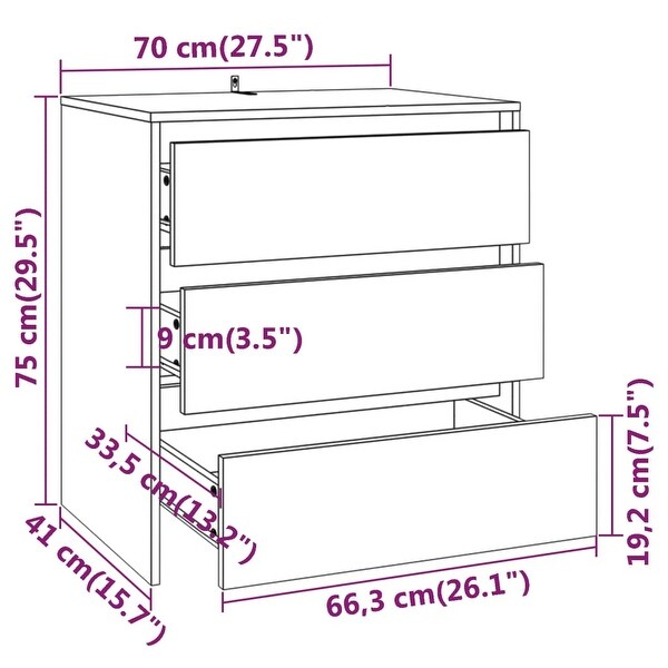 2 Piece Sideboard Gray Sonoma Engineered Wood