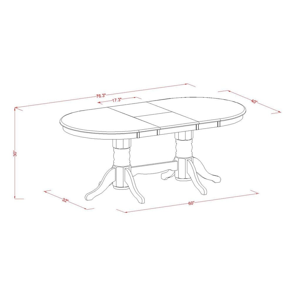 East West Furniture Dining Table Set  an Oval Dinner Table and Baby Blue Linen Fabric Chairs  Linen White(Pieces Options)