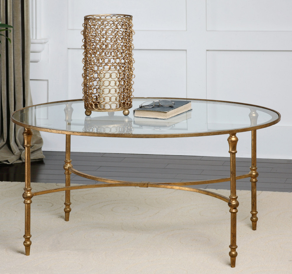 Uttermost Vitya Glass Coffee Table   Traditional   Coffee Tables   by Innovations Designer Home Decor  ampAccent Furniture  Houzz