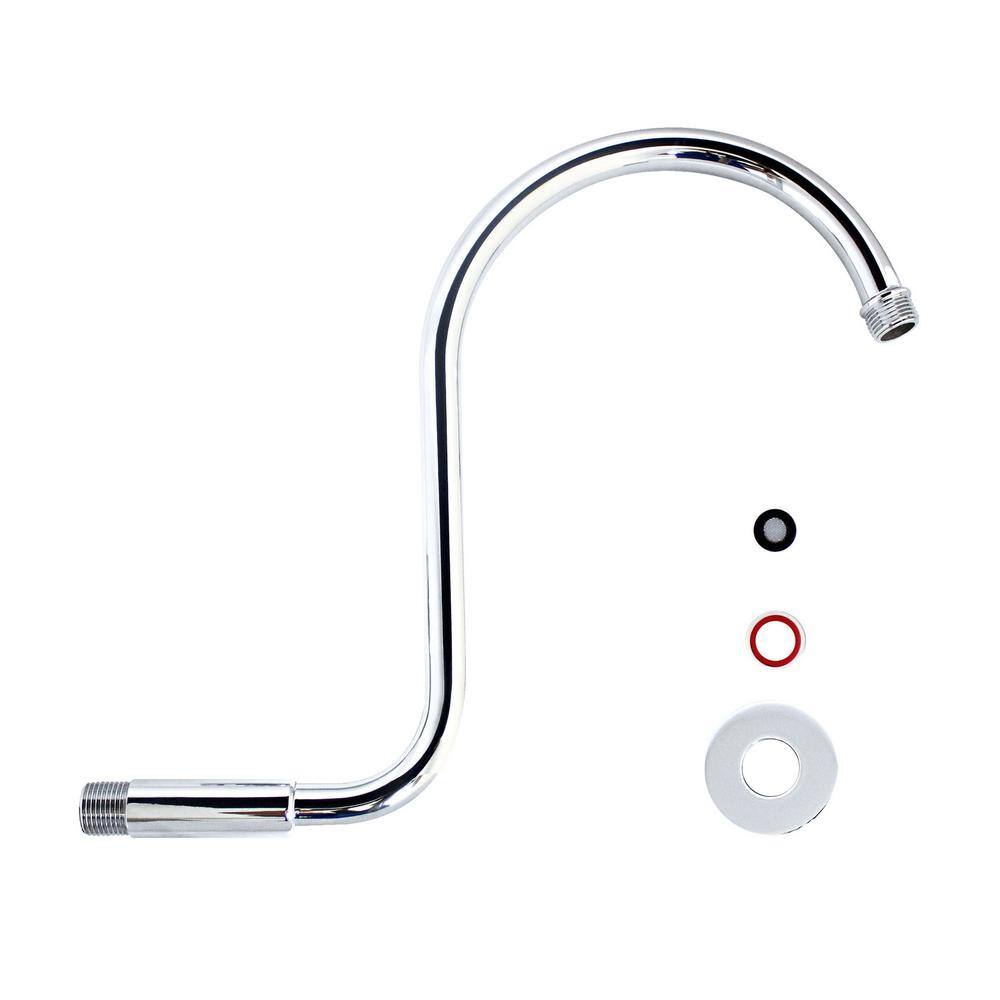 MODONA Gooseneck Rain Shower Arm with Flange Polished Chrome AC42-A