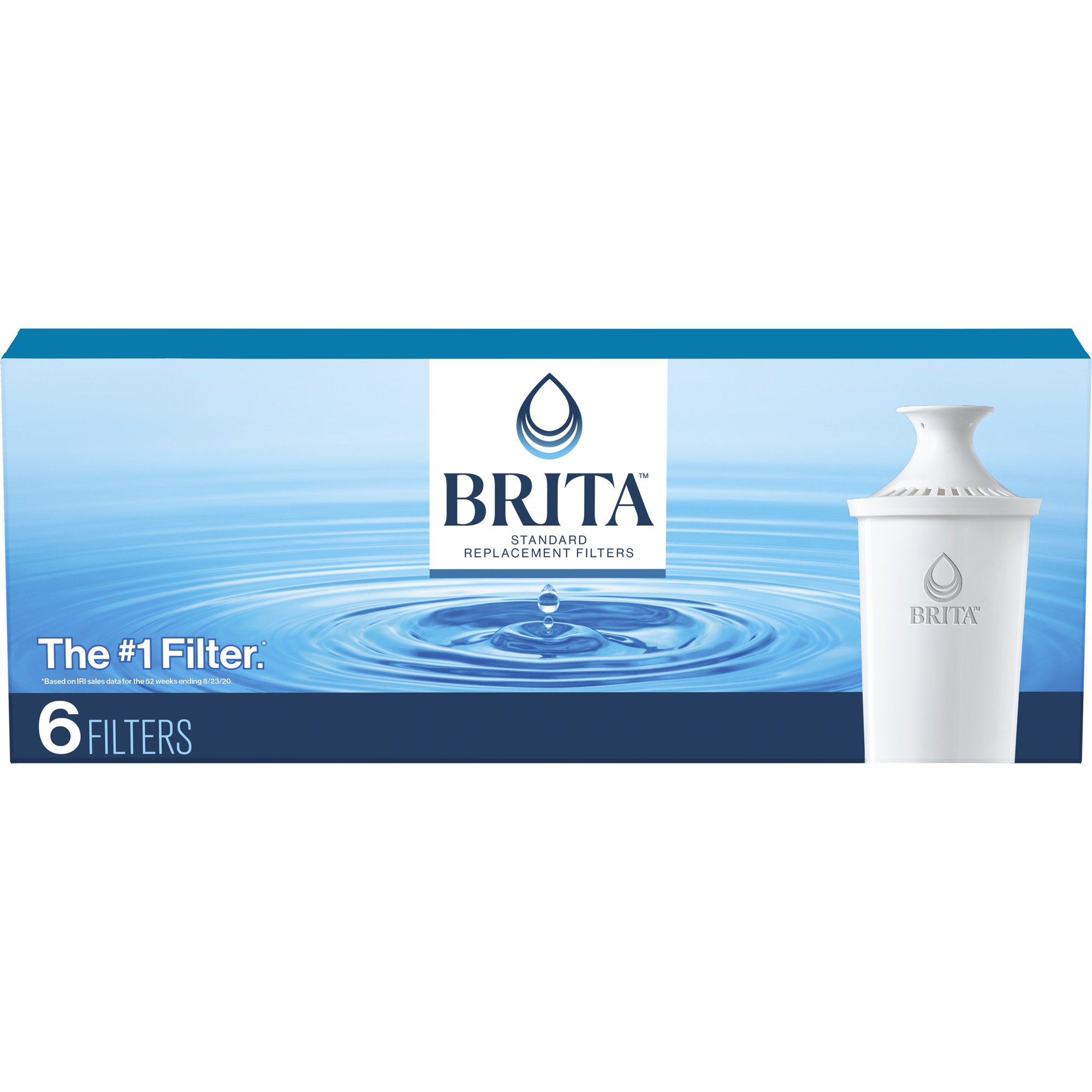 Brita Standard Water Filter， Replacement Filter for Pitchers and Dispensers， 6 Ct