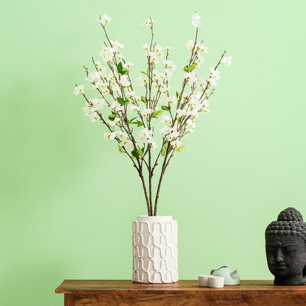 Vickerman 40 Artificial White Cherry Blossom Spray. Includes 3 sprays per pack.