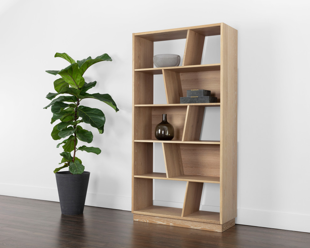 Jude Bookcase Rustic Oak   Transitional   Bookcases   by Sunpan Modern Home  Houzz