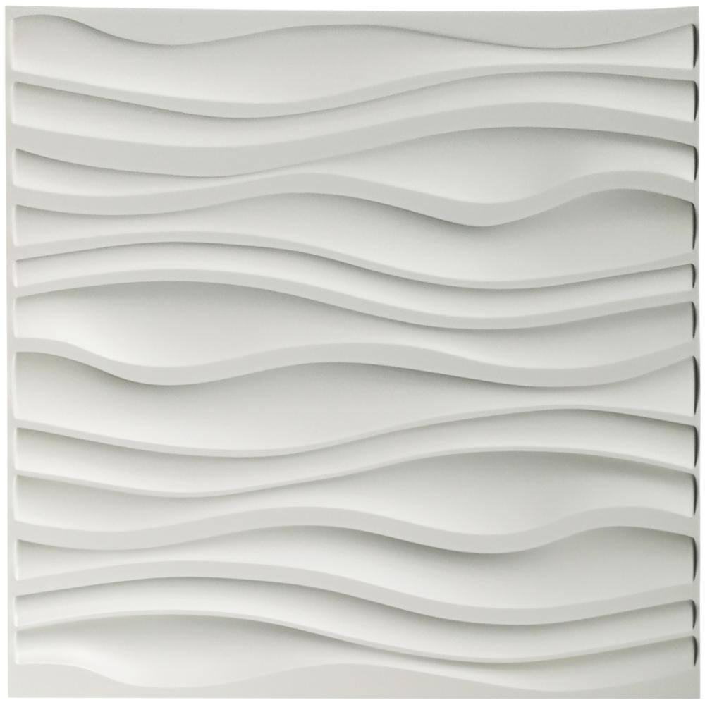 Art3d 19.7 in. x 19.7 in. Decorative PVC 3D Wall Panels Wavy Wall Design (12-Pack) A10037