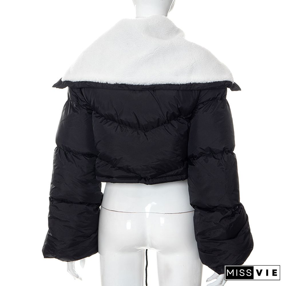 Cotton Padded Loose Thicken Rhombus Puff Jacket