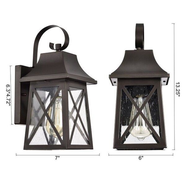 Farmhouse 1 Light Outdoor Wall Lantern with Seeded Glass - Oil Rubbed Bronze Shopping - The Best Deals on Outdoor Wall Lanterns | 39668234