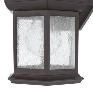 Hampton Bay 1-Light Bronze Outdoor Wall Light Fixture with Seeded Glass (2-Pack) TR T0784