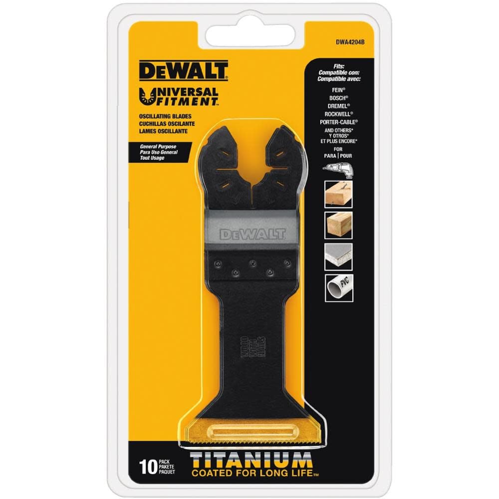 DEWALT Wide Titanium Nitride Coating Oscillating Wood with Nails Blade DWA4204B from DEWALT