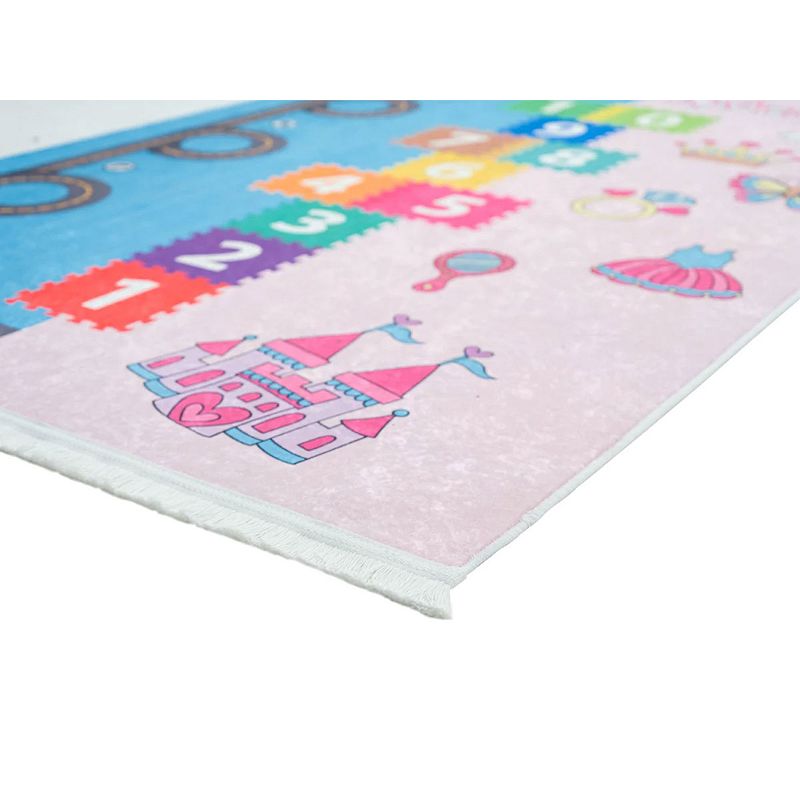 Mother Ruggers Hopscotch Road Machine Washable Colorful Kid's Rug