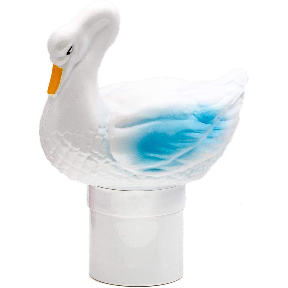 WWD POOL Pool Chlorine Floater Animal Bromine Holder Floating Pool Dispenser for Chemical Tablets Fits 3" White Swan