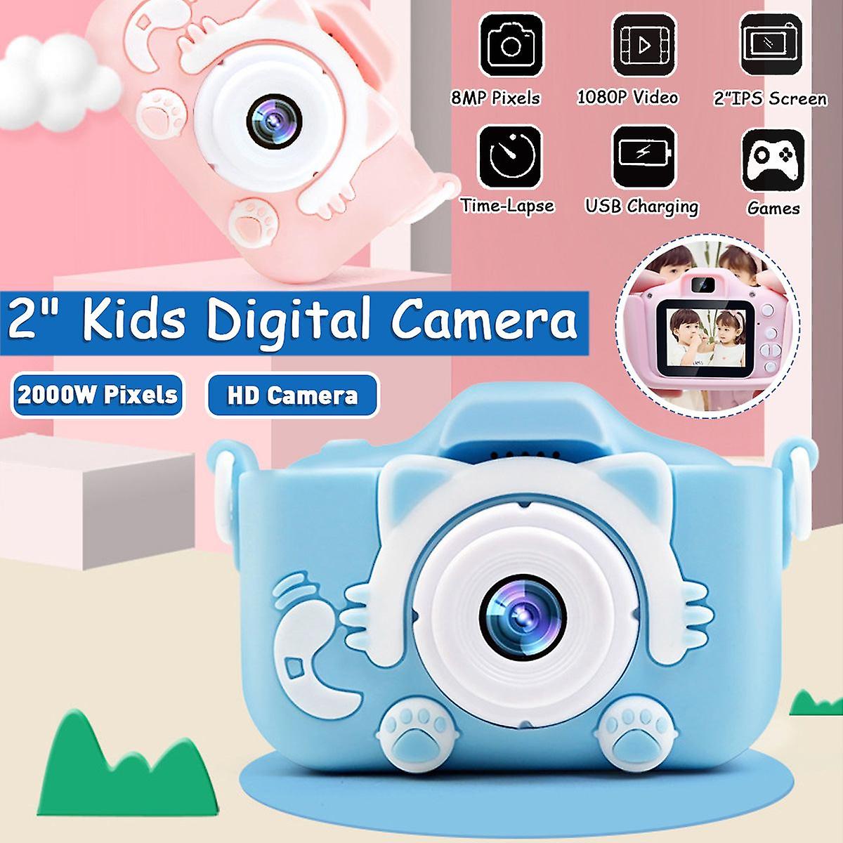 Mini Camera Kids Toys 2 Inch Hd Screen Digital Cameras Video Recorder Timed Shooting Sports Camera Dual Cams Kids Toy Camera 32g