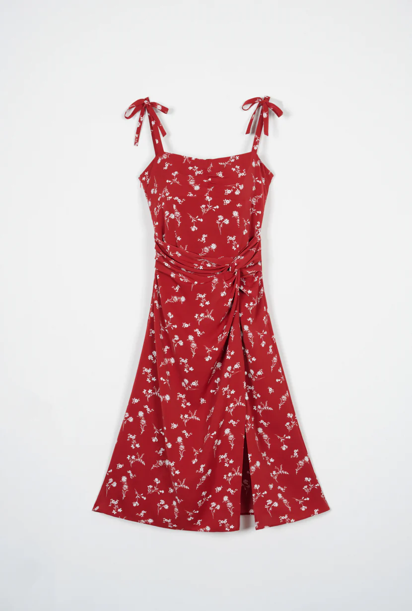 Lorraine Dress - Red Floral