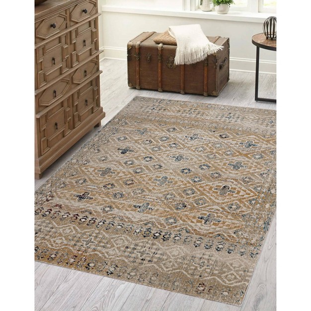 Borley Rug Sand blue Linon