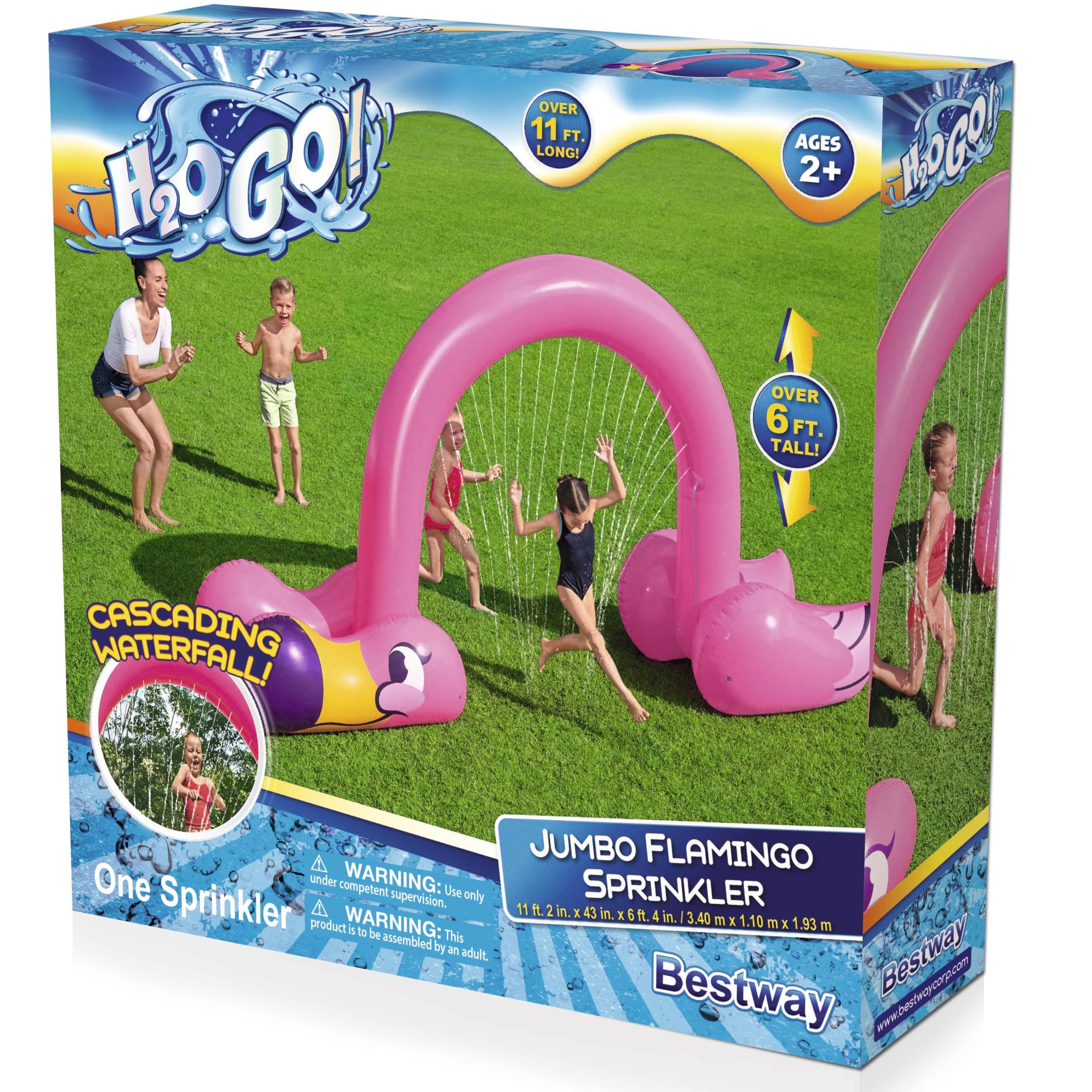 Bestway H2OGO! Jumbo Pink Flamingo Inflatable Outdoor Kids Water Sprinkler Arch