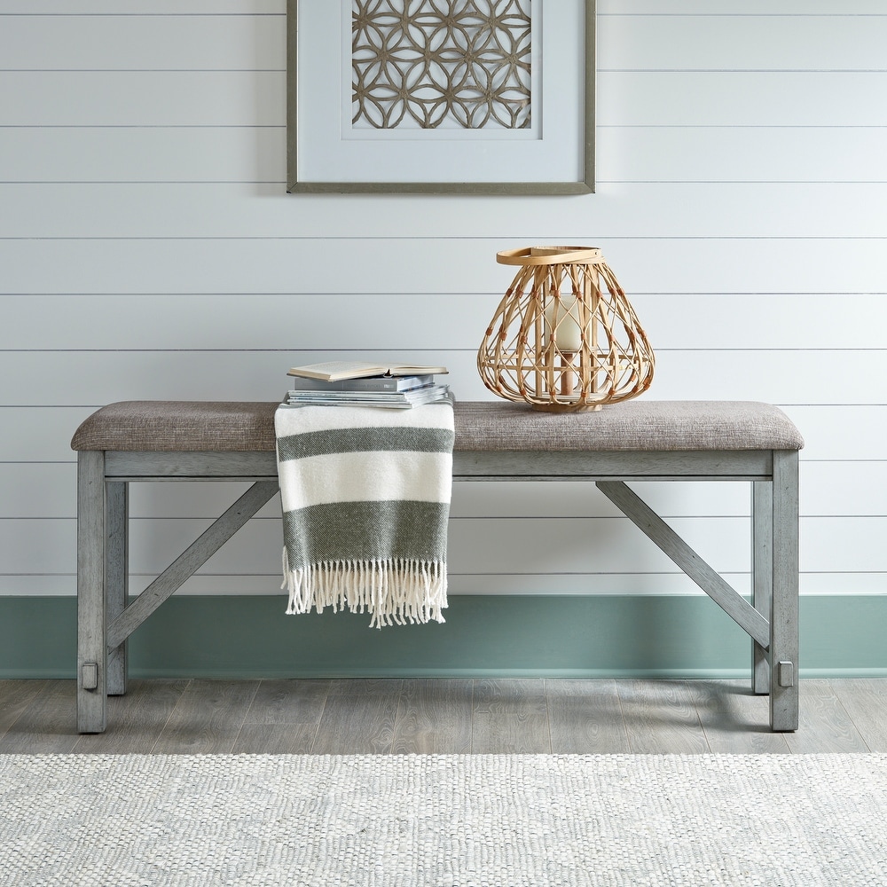 Newport Smokey Gray Carbon Counter Height Dining Bench