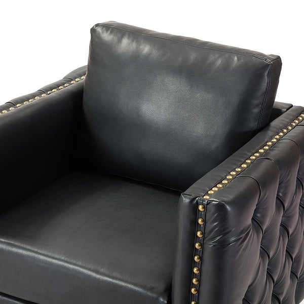 Pr Comfy Upholstered Club Chair with Nailhead Trim by HULALA HOME