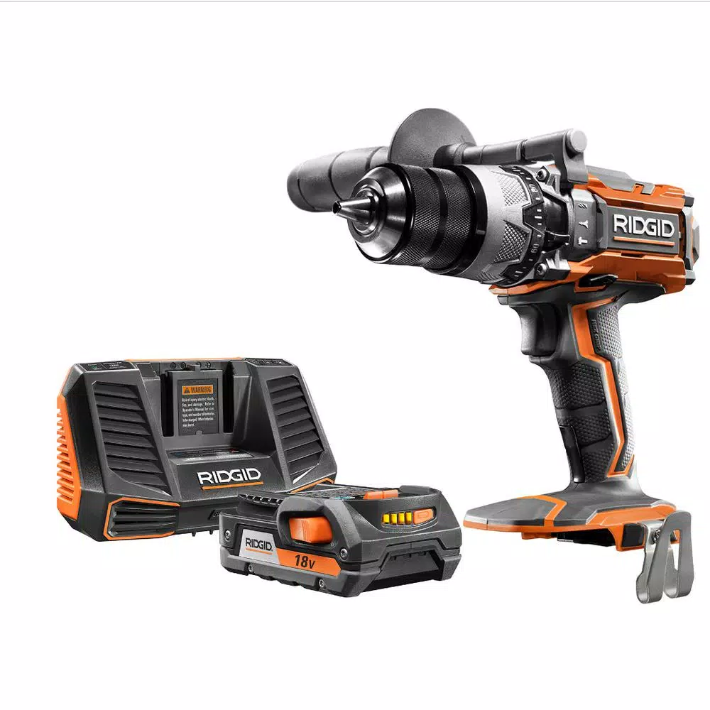 RIDGID 18-Volt Lithium-Ion Cordless 1/2 in. Hammer Drill/Driver Kit with 18-Volt Lithium-Ion 2.0 Ah Battery Pack and Charger and#8211; XDC Depot