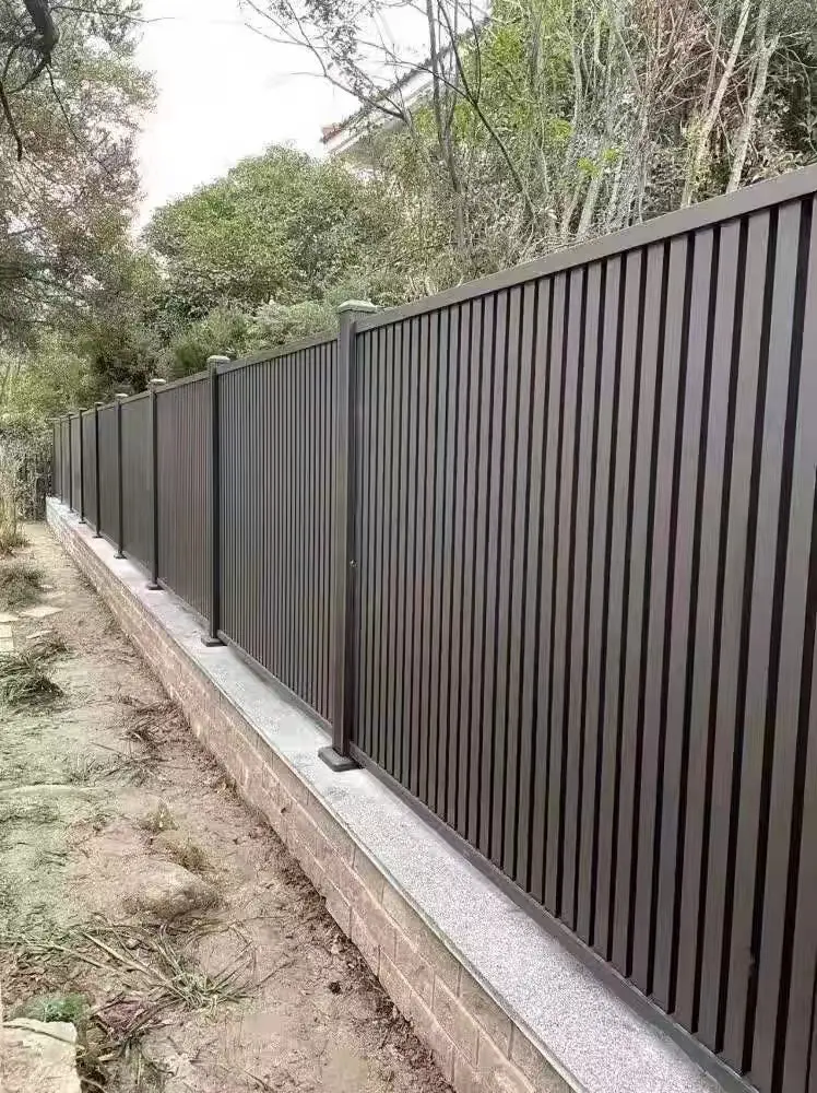 DIY size  fence Panel wood plastic Composite Boards Aluminum gaarden fence for outdoor