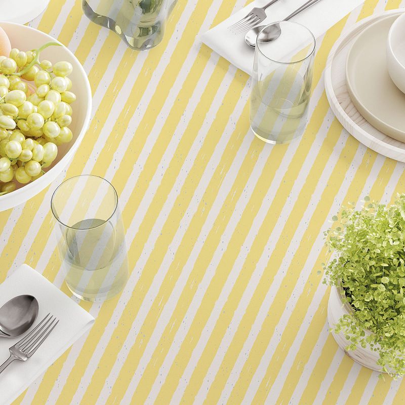 Rectangular Tablecloth， 100% Cotton， 52x104， Lemonade Stripe