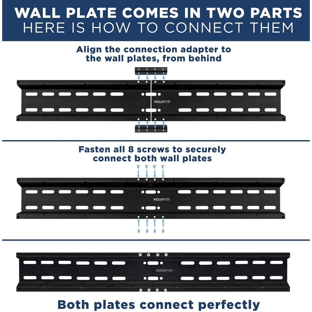 Mount It! Low Profile TV Wall Mount Tilt Bracket for Flat Screens  Fits 32' 80\