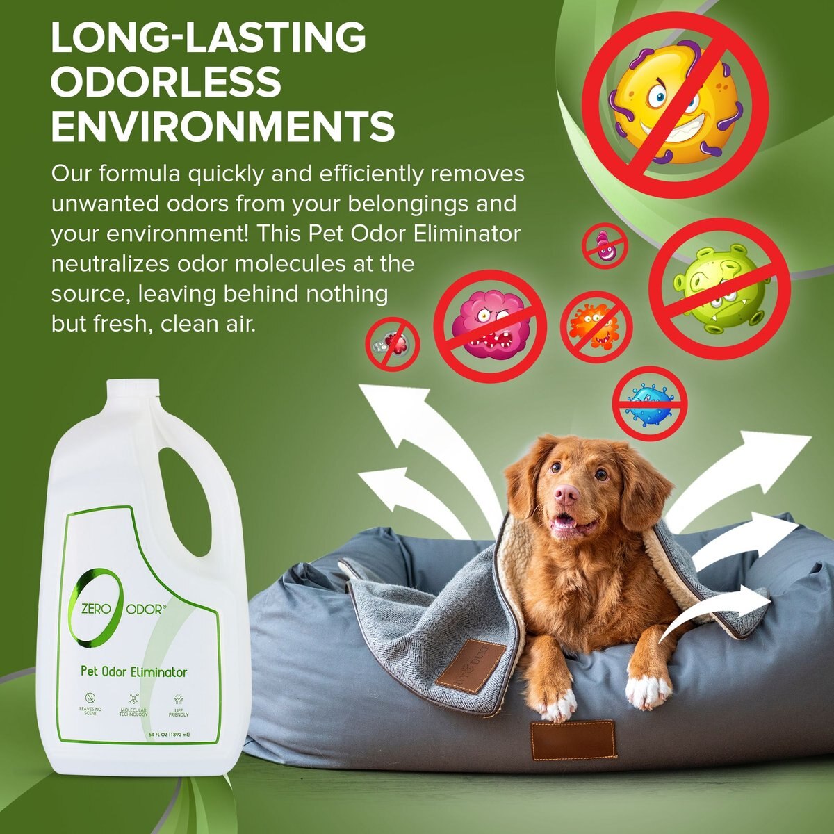 Zero Odor Pet Odor Eliminator， 64-oz bottle