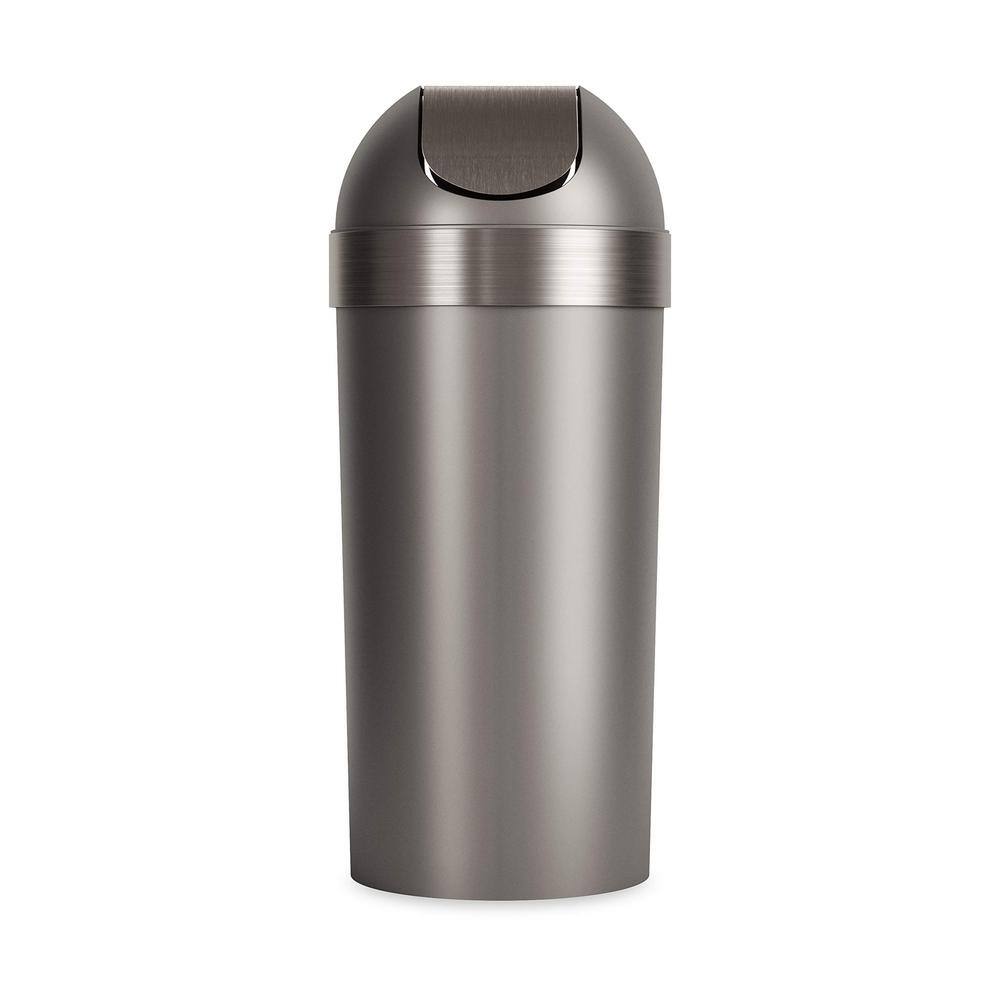 Swing-Top 16.5-Gal. Kitchen Trash Large Garbage Can for Indoor Outdoor or Commercial Use Pewter PU7MQG9N1Y