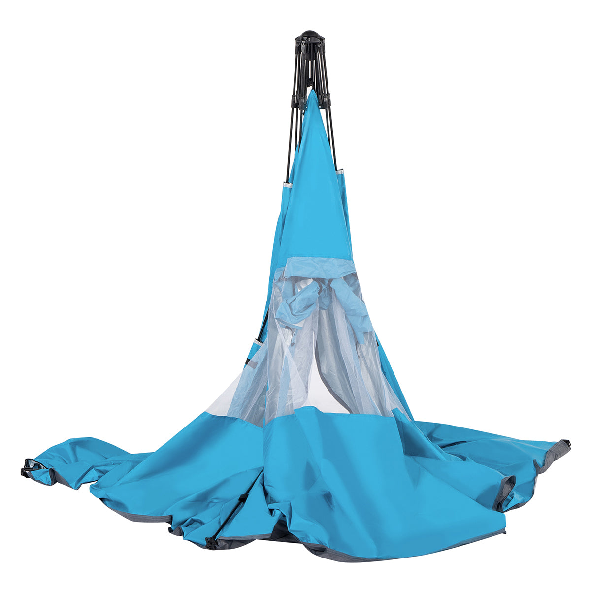 ES Beach Tent Fiberglass Pole Oxford Cloth Quick-Open Free Ride Picnic Tent Blue