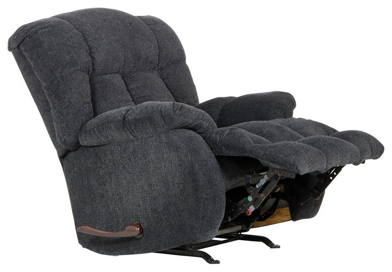 Brock Rocker Recliner in Slate Gray Polyester Chenile Fabric   Transitional   Recliner Chairs   by Homesquare  Houzz