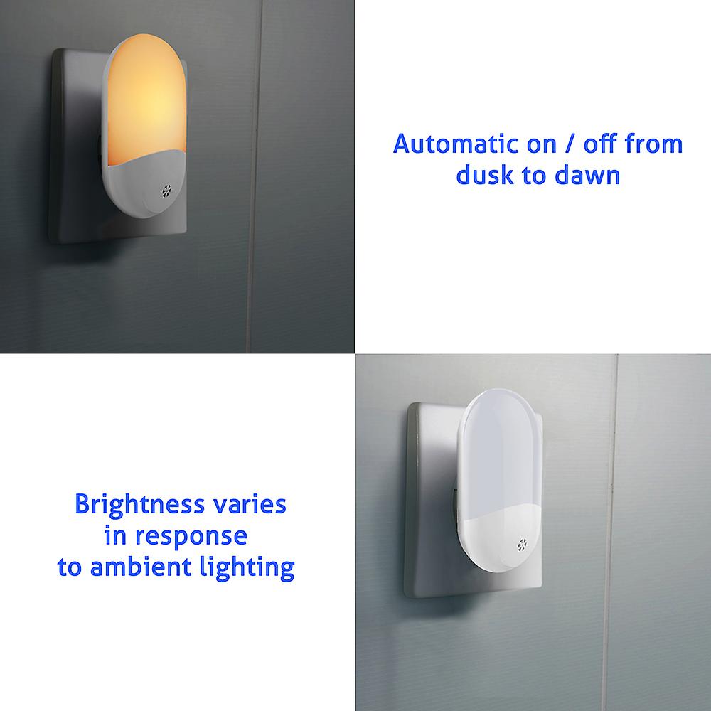 Led Plug-in Night Light 0.7w Warm White Wall Lights With Dusk-to-dawn Sensor For Nursing Baby Kids Children's Room Bedroom Bathroom Hotel Stair Hallwa