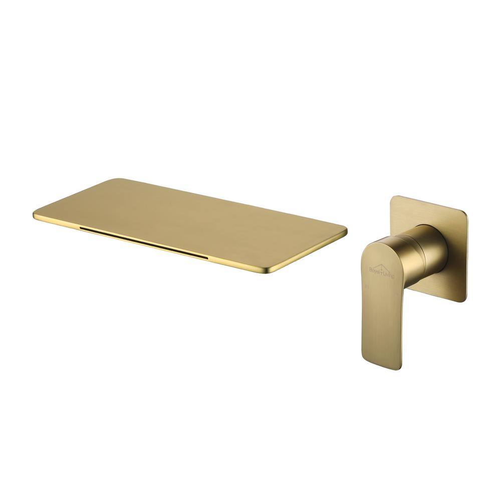 Boyel Living Single Handle Wall Mounted Faucet with Valve in Brushed Gold SMD-2415BG