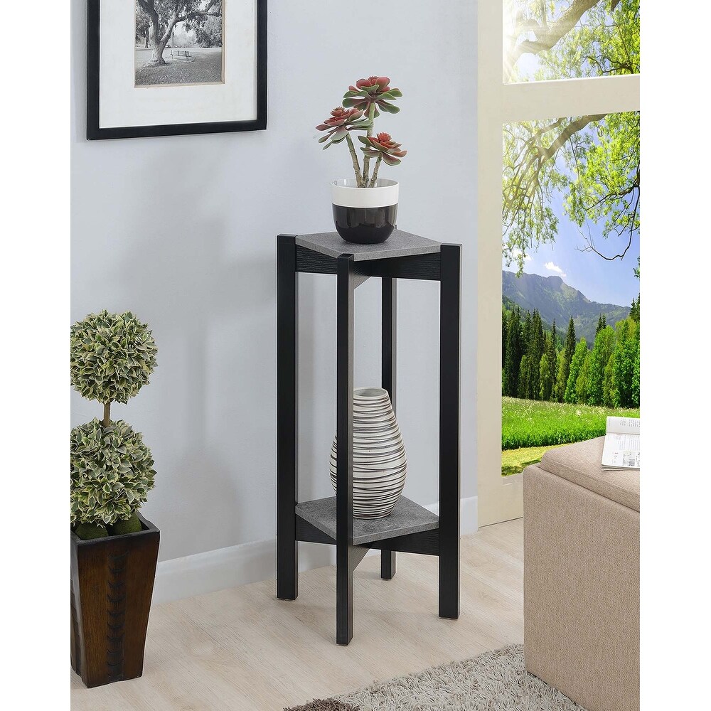 Convenience Concepts Planters   Potts Deluxe Square 2 Tier Plant Stand