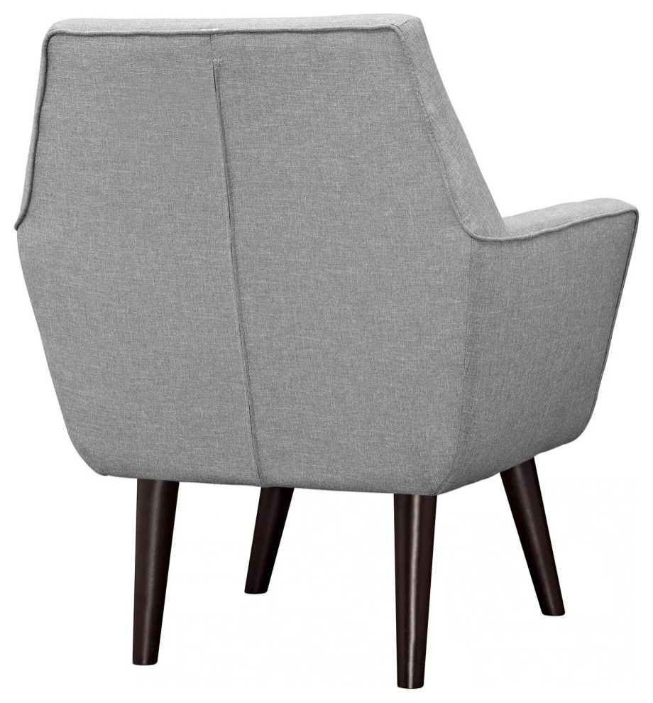 Ezra Light Gray Upholstered Fabric Armchair   Midcentury   Armchairs And Accent Chairs   by Peachtree Fine Furniture  Houzz