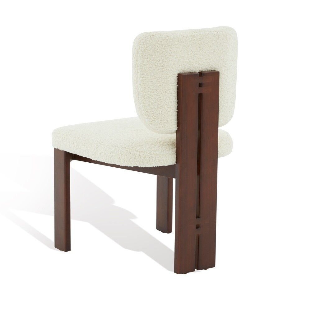 SAFAVIEH Couture Kat Faux Shearling Dining Chair   16 in. W x 20 in. D x 32 in. H