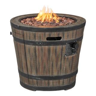 Hampton Bay 27 in. W x 24 in. H Round Barrel Fire Table FP21557-M