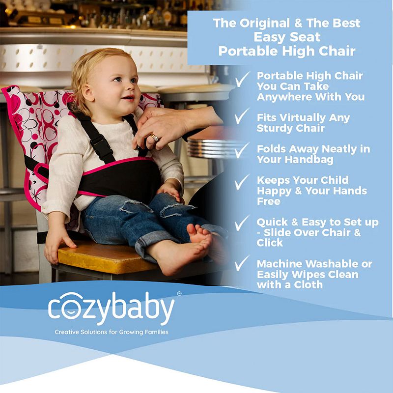 Cozybaby Portable Washable Travel Cloth Easy Seat High Chair， Black / Green