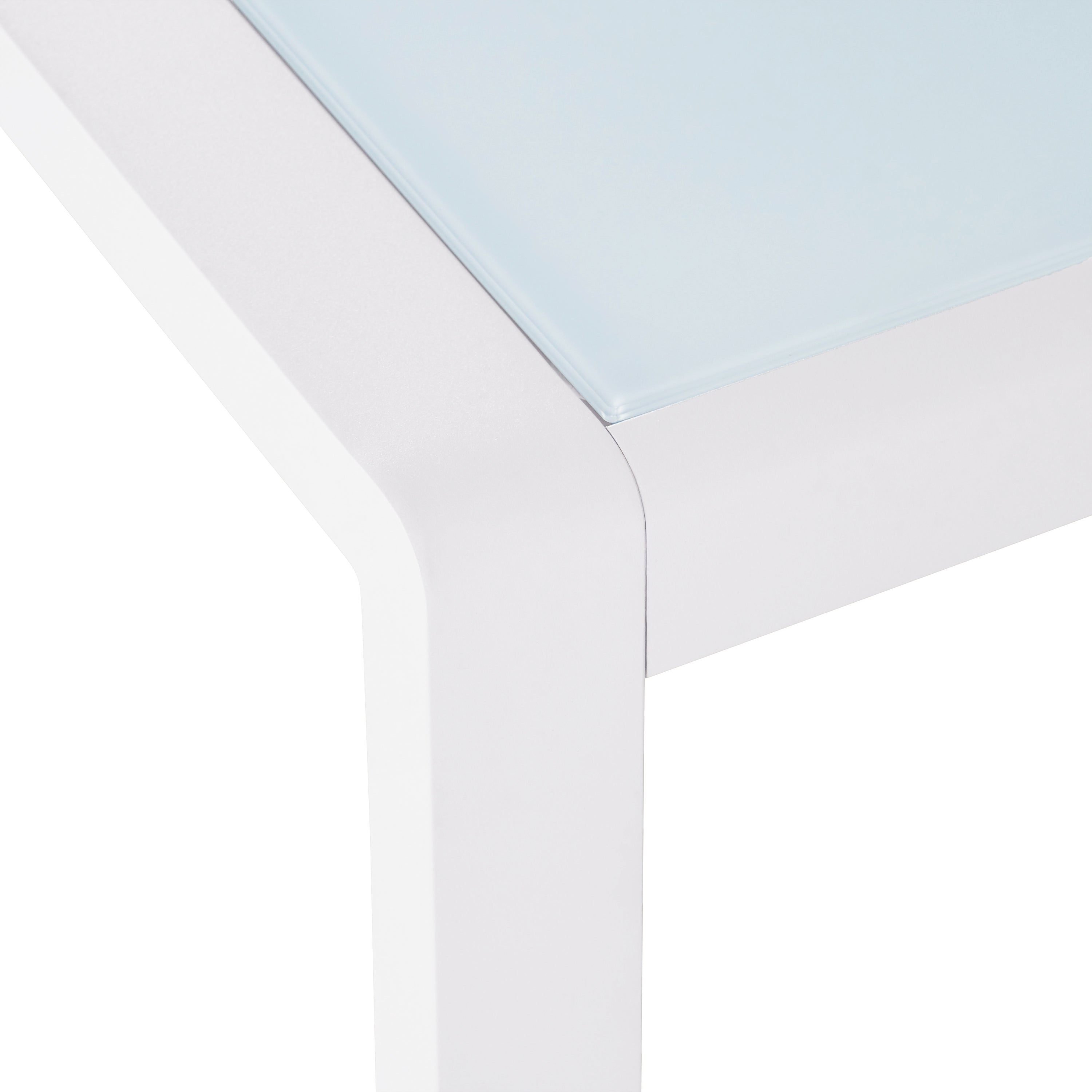 Giovanna Coral Outdoor Aluminum Side Table with Glass Top