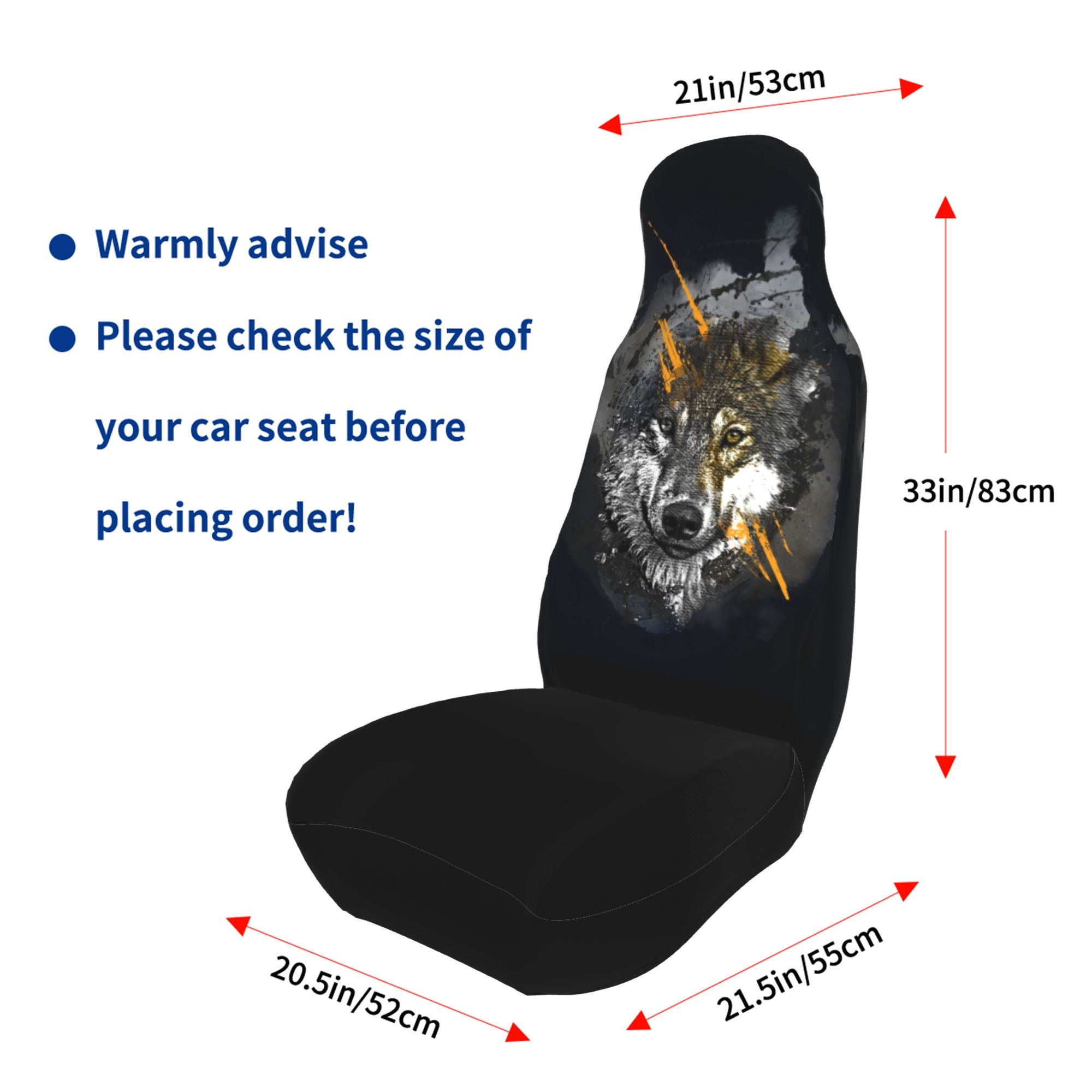 ZICANCN Car Seat Cover Wolf Animal Wildlife Car Front Seat Covers Protectors ， Automotive Seat Covers for Cars Trucks Suv