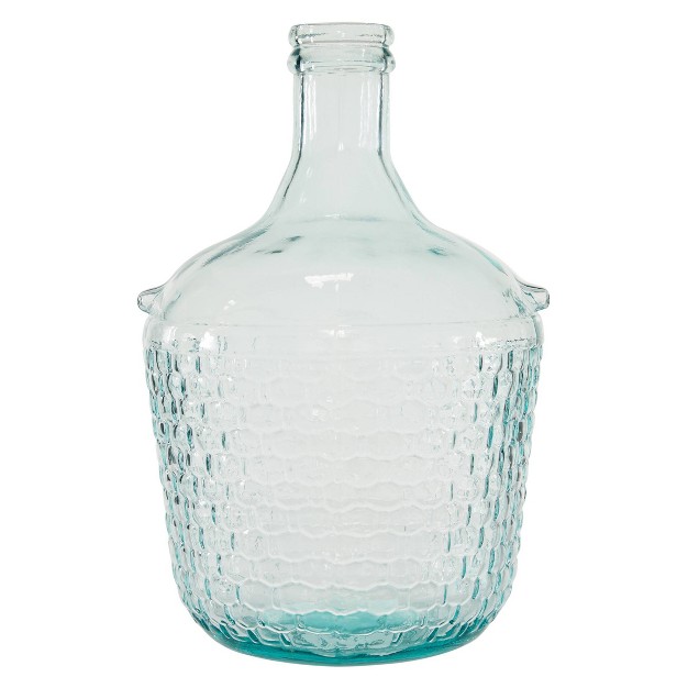 17 x27 x27 X 10 x27 x27 Recycled Glass Vase With Bubble Texture Blue Olivia amp May