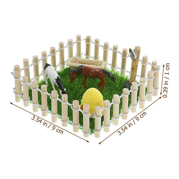 1 Set Miniature Horse Ranch Realistic Miniature Stud-farm Decor Microlandscape Layout Model