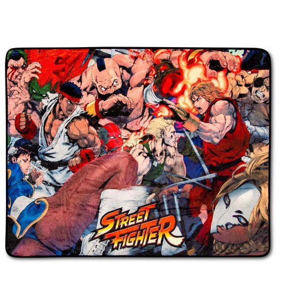 Just Funky Street Fighter Ii The World Warrior Fleece Throw Blanket 45 X 60 Inches