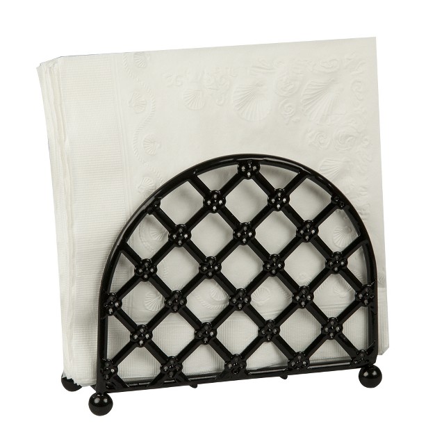 Home Basics Lattice Collection Free standing Napkin Holder Black