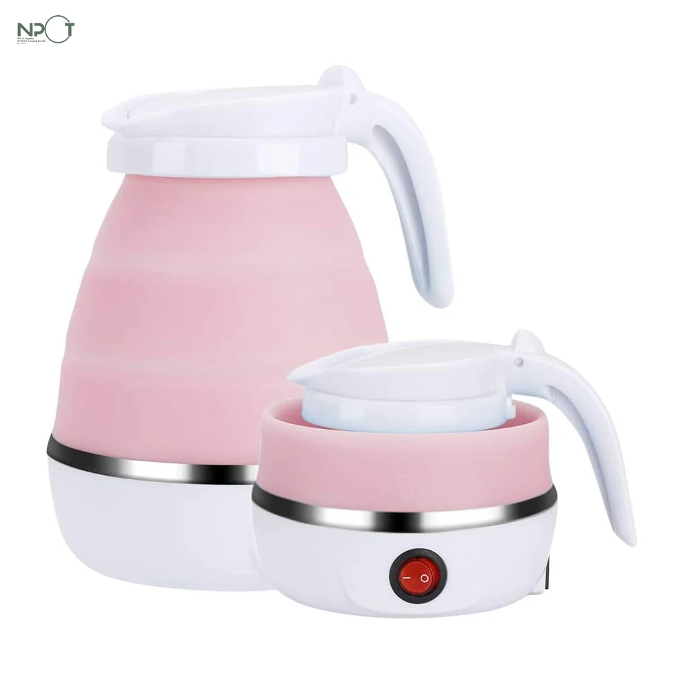 NPOT Foldable kettle Portable Electric Kettle for Travel Food Grade Silicone Electric Water Heater Collapses for Hiking