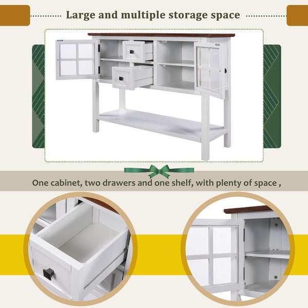 Console Table Sofa Table with 2 Drawers 2 Cabinets and 1 Shelf