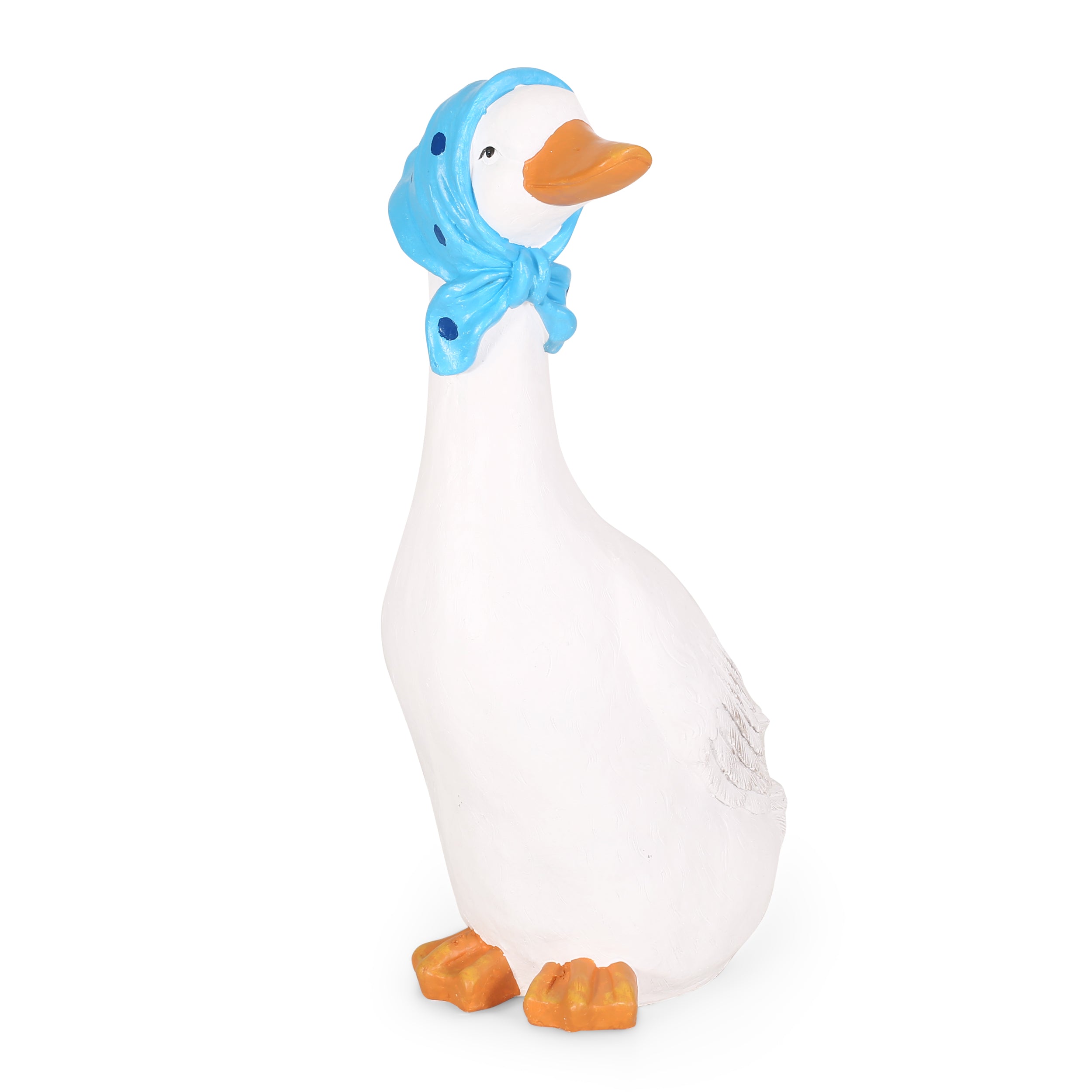 Silverbow Outdoor Goose Garden Statue, White and Blue