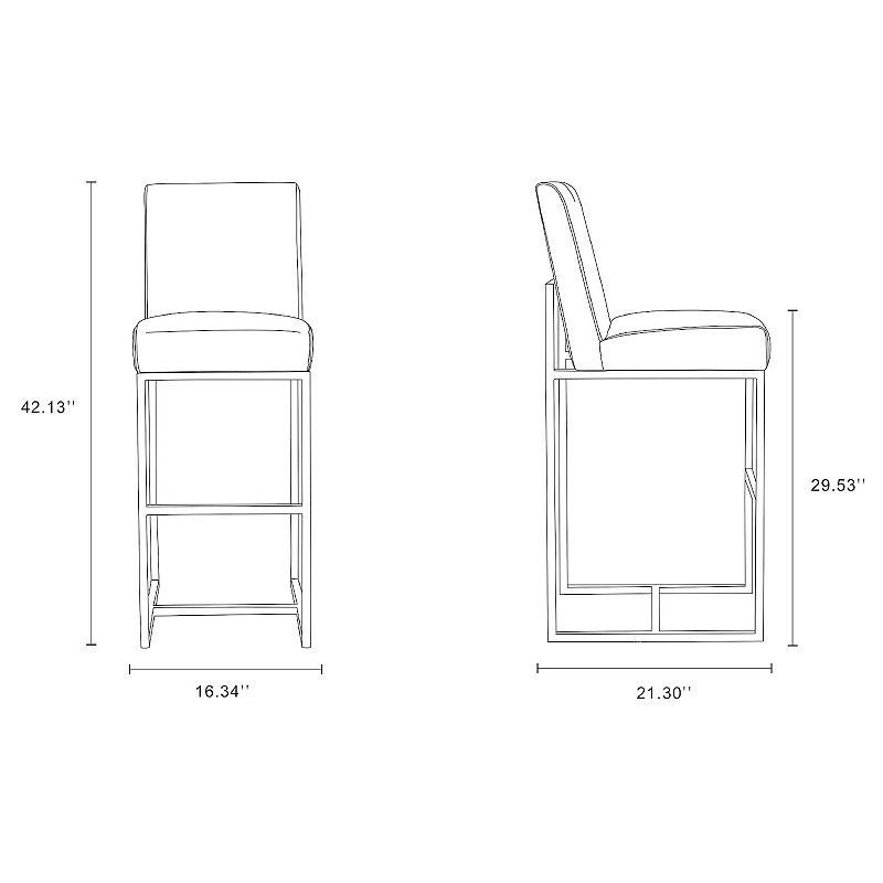 MANHATTAN COMFORT Element Faux Leather Bar Stool 2-piece Set