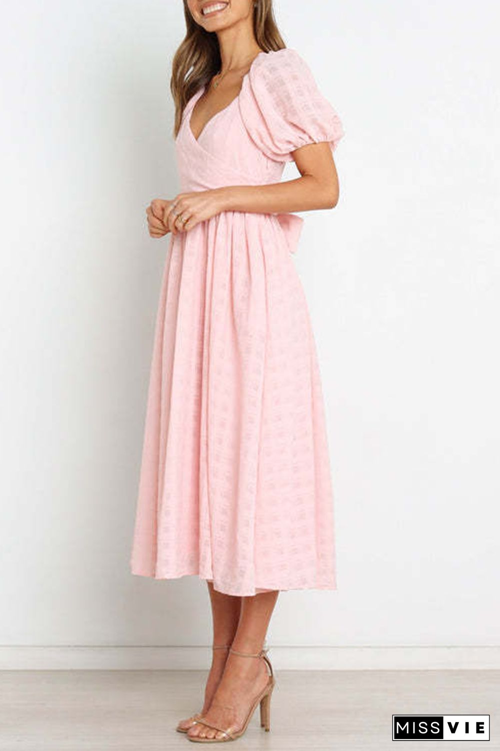 Fashion Solid Split Joint Square Collar Cake Skirt Dresses(3 Colors)