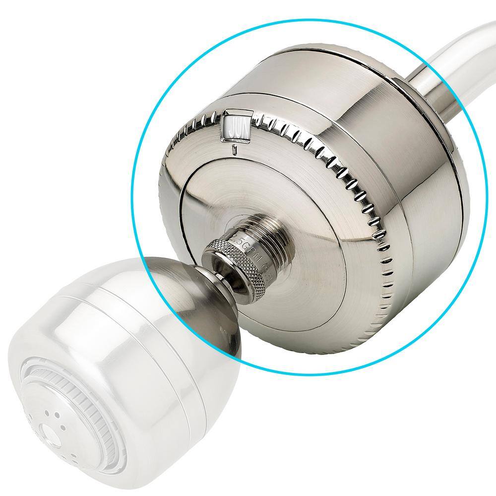 Sprite Showers Slim Line2 Universal Shower Filter with Replaceable Filter Cartridge in Brushed Nickel SL2-BN