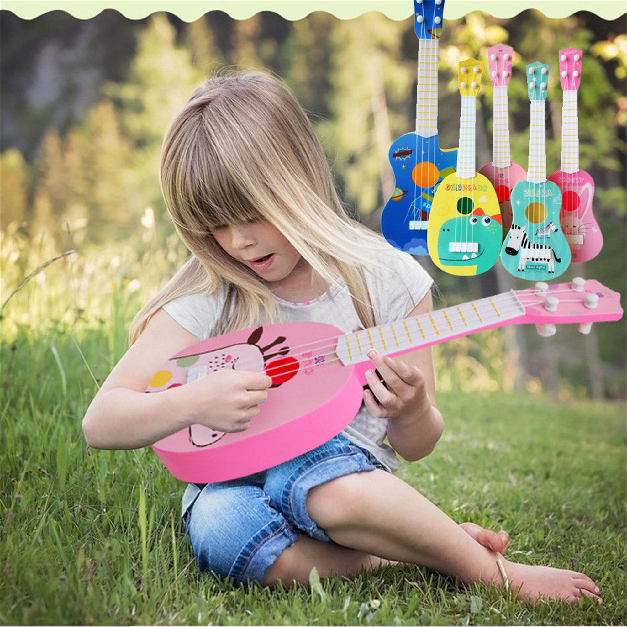 Shuttle tree Toddler Kids Beginner Classical Ukulele Guitar Educational Musical Instrument Toys